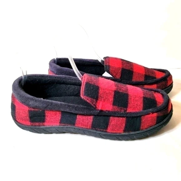 Totes Men’s Plaid Memory Foam Slippers  Size L - Picture 4 of 6